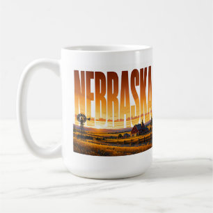 Sonnenuntergang in der goldenen Prärie-Landschaft Kaffeetasse