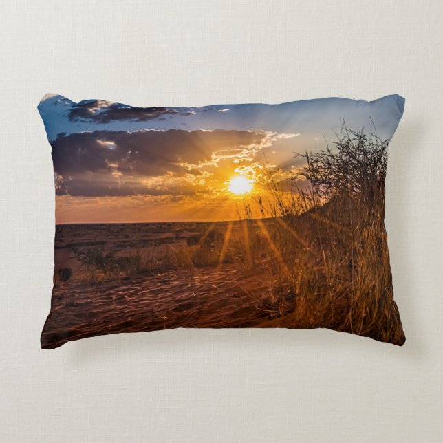 Sonnenuntergang in der Kalahari-Wüste, Namibia Dekokissen (Vorderseite)