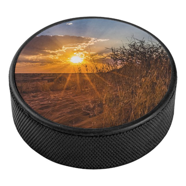 Sonnenuntergang in der Kalahari-Wüste, Namibia Eishockey Puck (3/4)