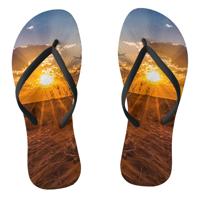 Sonnenuntergang in der Kalahari-Wüste, Namibia Flip Flops (Fußbett)