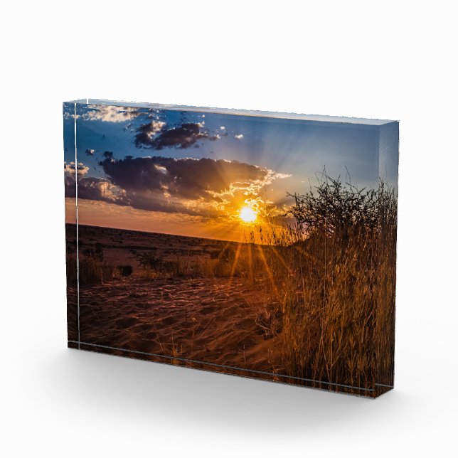 Sonnenuntergang in der Kalahari-Wüste, Namibia Fotoblock (Rechts)
