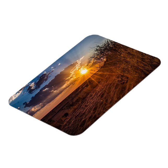Sonnenuntergang in der Kalahari-Wüste, Namibia Magnet (Linke Seite)
