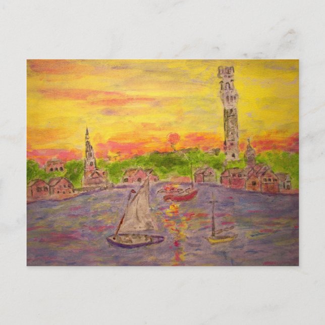 Sonnenuntergang in der Provinz Postkarte (Vorderseite)
