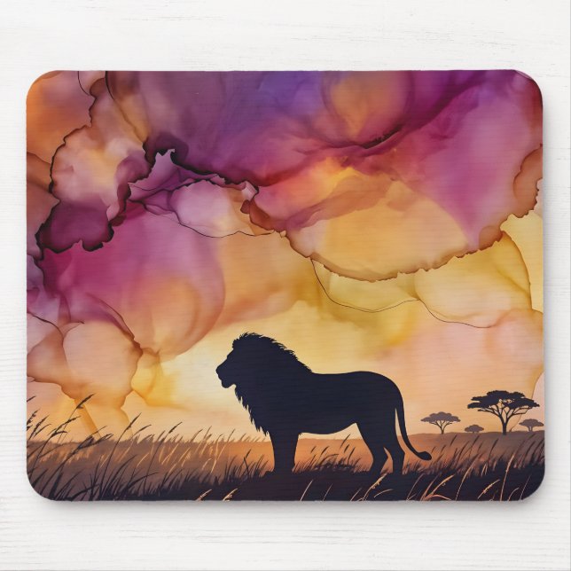 Sonnenuntergang in der Savanne Mousepad (Vorne)