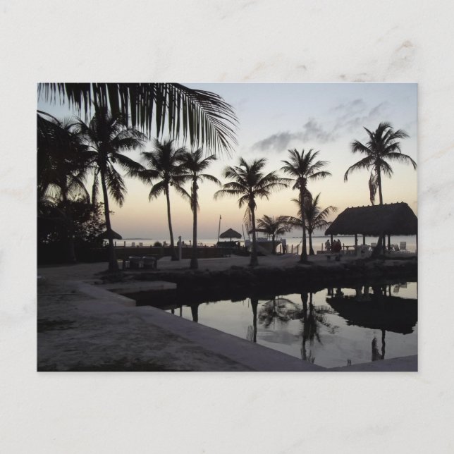 Sonnenuntergang in der Tastenpostkarte Postkarte (Vorderseite)