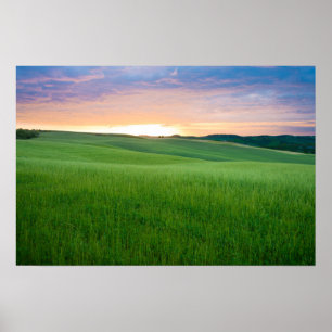Sonnenuntergang in der Toskana Poster Druck