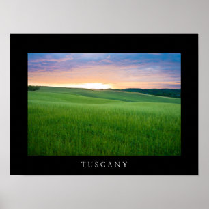 Sonnenuntergang in der Toskana Schwarzrand Poster