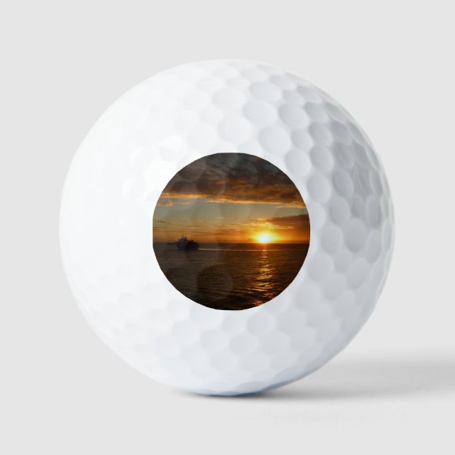 Sonnenuntergang in der tropischen Seenlandschaft S Golfball (Vorderseite)