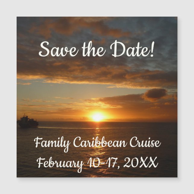 Sonnenuntergang in der tropischen Seenlandschaft S Magnetkarte (Vorderseite)