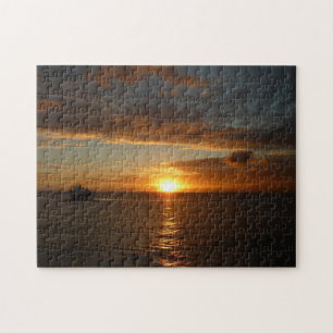 Sonnenuntergang in der tropischen Seenlandschaft S Puzzle