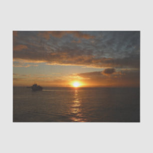 Sonnenuntergang in der tropischen Seenlandschaft S Seidenpapier