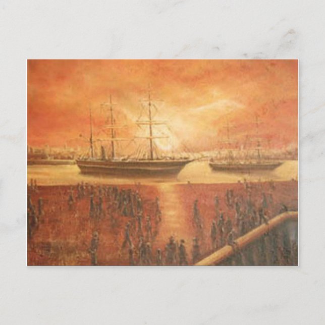 Sonnenuntergang in der Vergangenheit Postkarte (Vorderseite)