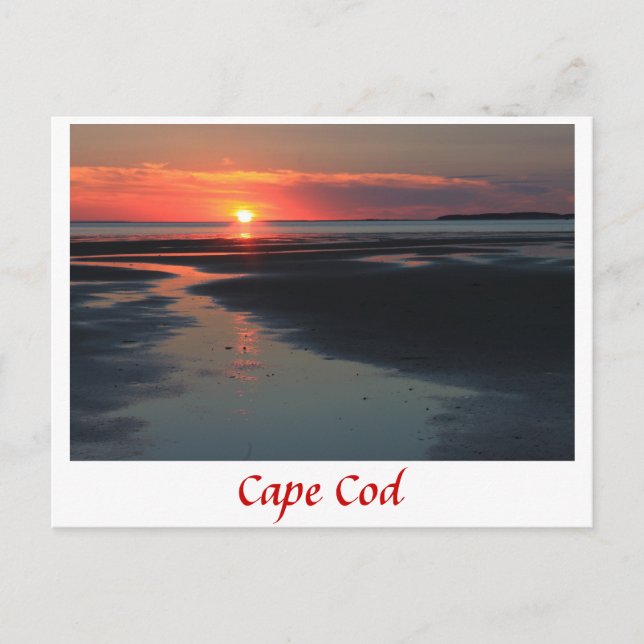 Sonnenuntergang in der Wellfleet Bay, Cape Cod Postkarte (Vorderseite)