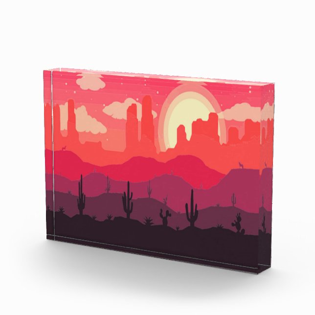 Sonnenuntergang in der Wüste Fotoblock (Rechts)