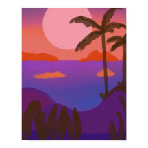 Sonnenuntergang in einer abgelegenen Lagune