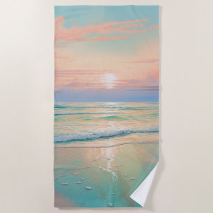 Sonnenuntergang in einer ruhigen Strandlandschaft Strandtuch