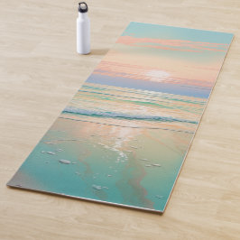 Sonnenuntergang in einer ruhigen Strandlandschaft Yogamatte