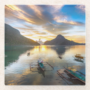 Sonnenuntergang in EL Nido Glasuntersetzer