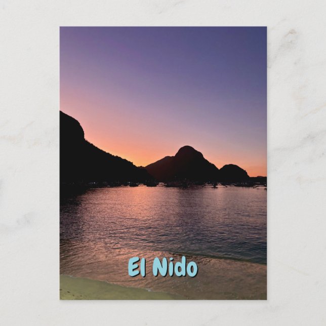 Sonnenuntergang in El Nido Postkarte (Vorderseite)