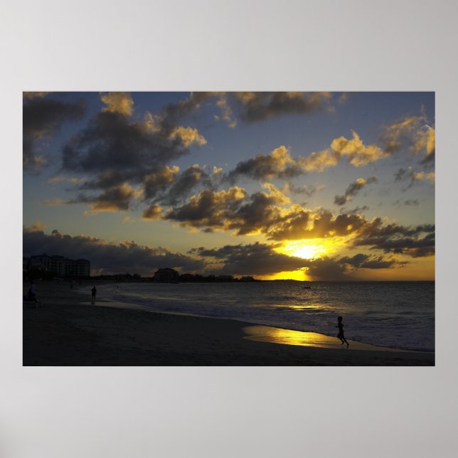 Sonnenuntergang in Grace Bay 01 Poster (Vorne)