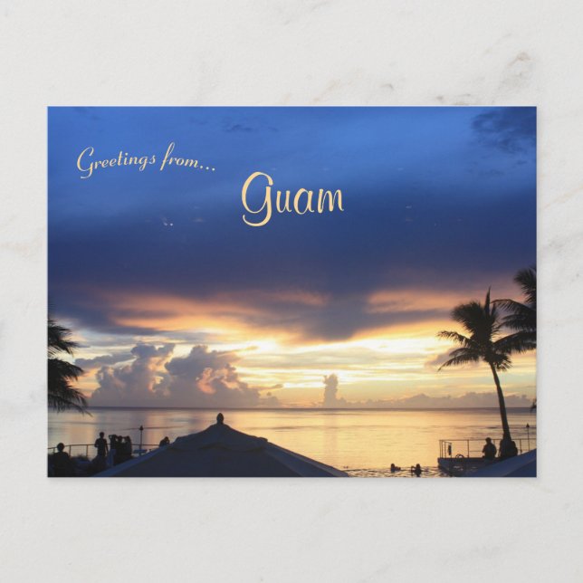 Sonnenuntergang in Guam Postkarte (Vorderseite)