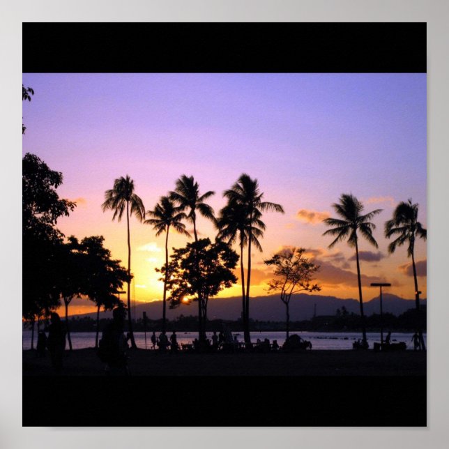 Sonnenuntergang in Hawaii Poster (Vorne)