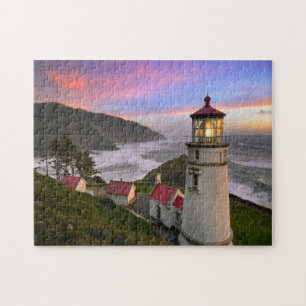 Sonnenuntergang in Heceta Head Lighthouse an der O Puzzle