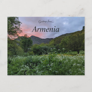 Sonnenuntergang in Jeghegis Armenien Postkarte