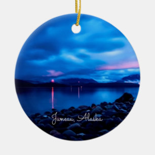 Sonnenuntergang in Juneau, Alaska Keramik Ornament