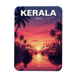 Sonnenuntergang in Kerala Indien Magnet