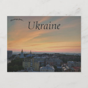 Sonnenuntergang in Kiew Ukraine Postkarte