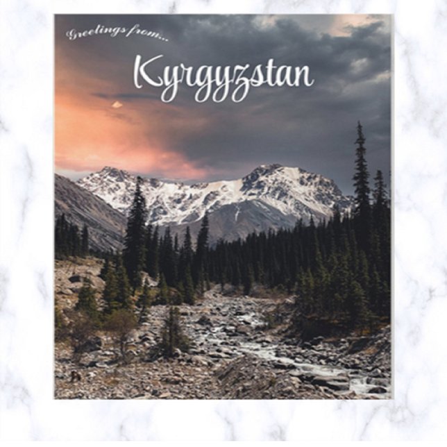 Sonnenuntergang in Kirgisistan Postkarte (Von Creator hochgeladen)