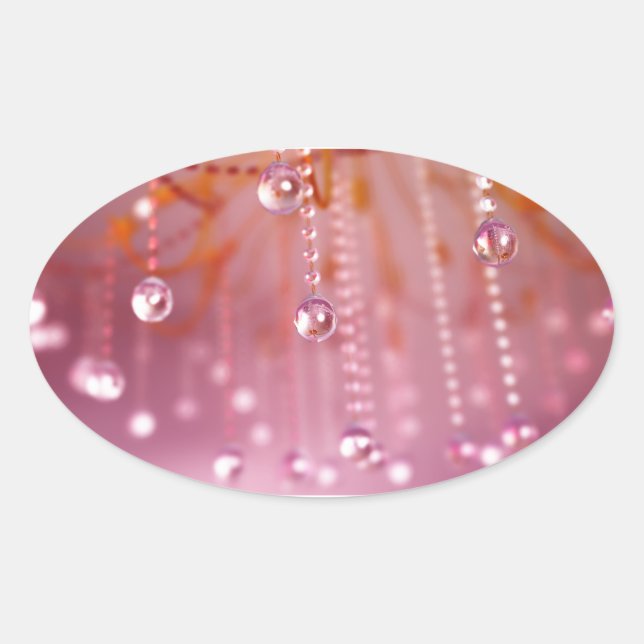 Sonnenuntergang in Kristallklebern Ovaler Aufkleber (Vorderseite)