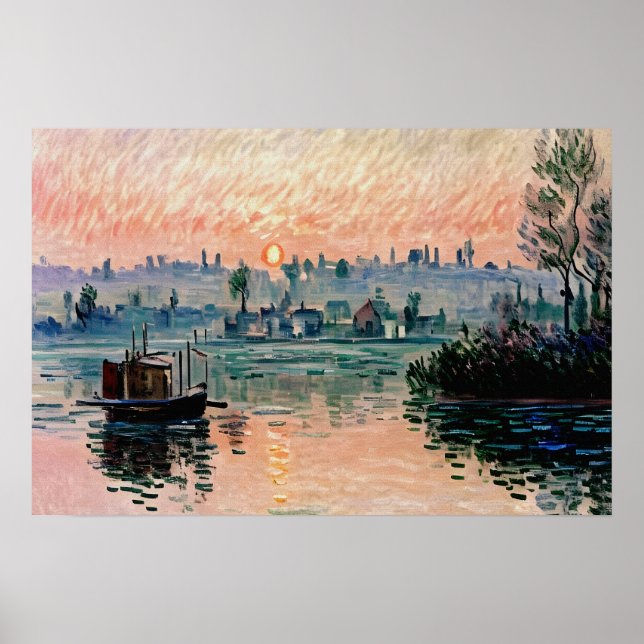 Sonnenuntergang in Lavacourt (1) Ein ruhiger Abend Poster (Vorne)