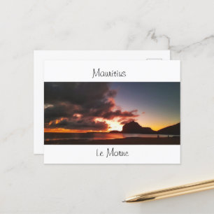 Sonnenuntergang in Le Morne Mauritius Feiertagspostkarte