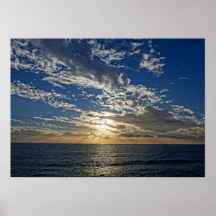 Sonnenuntergang in Ligurien - das Cinque Terre, It Poster