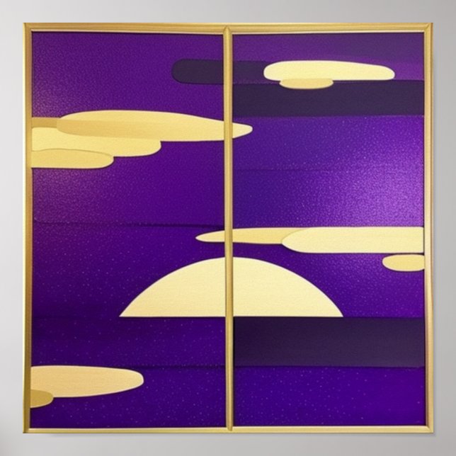 Sonnenuntergang in Lila Poster (Vorne)