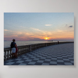 Sonnenuntergang in Livorno Poster