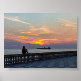 Sonnenuntergang in Livorno Poster
