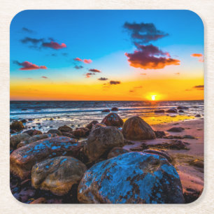 Sonnenuntergang in Meer Rechteckiger Pappuntersetzer