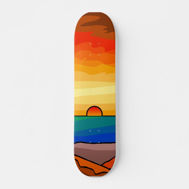 Sonnenuntergang in Meer Skateboard (Vorne)