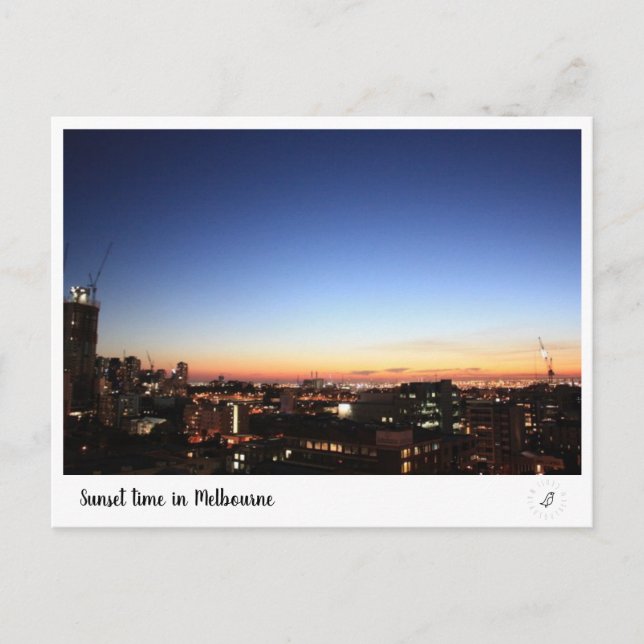 Sonnenuntergang in Melbourne Postkarte (Vorderseite)