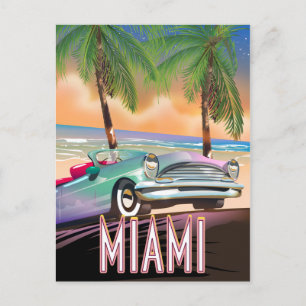 Sonnenuntergang in Miami Postkarte