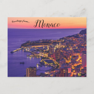 Sonnenuntergang in Monaco Postkarte
