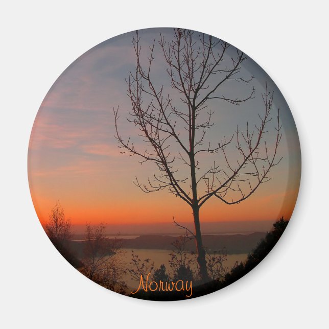 Sonnenuntergang in Norwegen Magnet (Vorne)