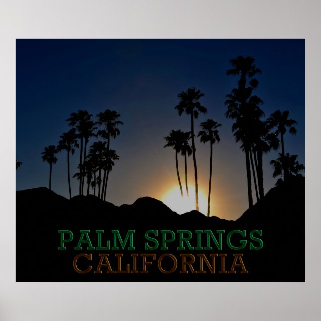 Sonnenuntergang in Palm Springs, kalifornisches Po Poster (Vorne)