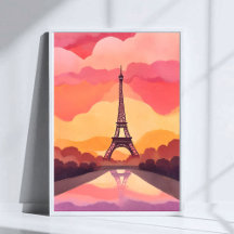 Sonnenuntergang in Paris | Eiffelturm Frankreich A
