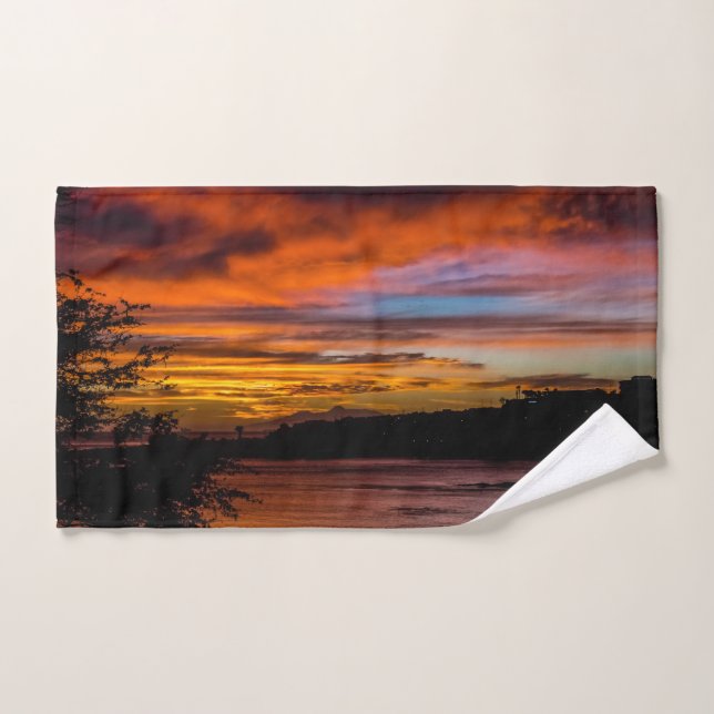 Sonnenuntergang in Praia, Kap Verde Badhandtuch Set (Handtuch)