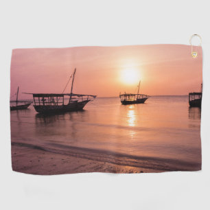 Sonnenuntergang in Sansibar Golfhandtuch
