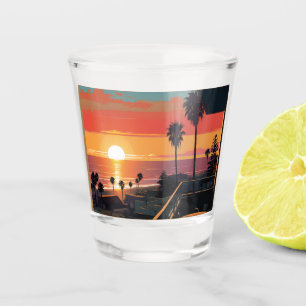 SONNENUNTERGANG IN SANTA MONICA #1 SCHNAPSGLAS